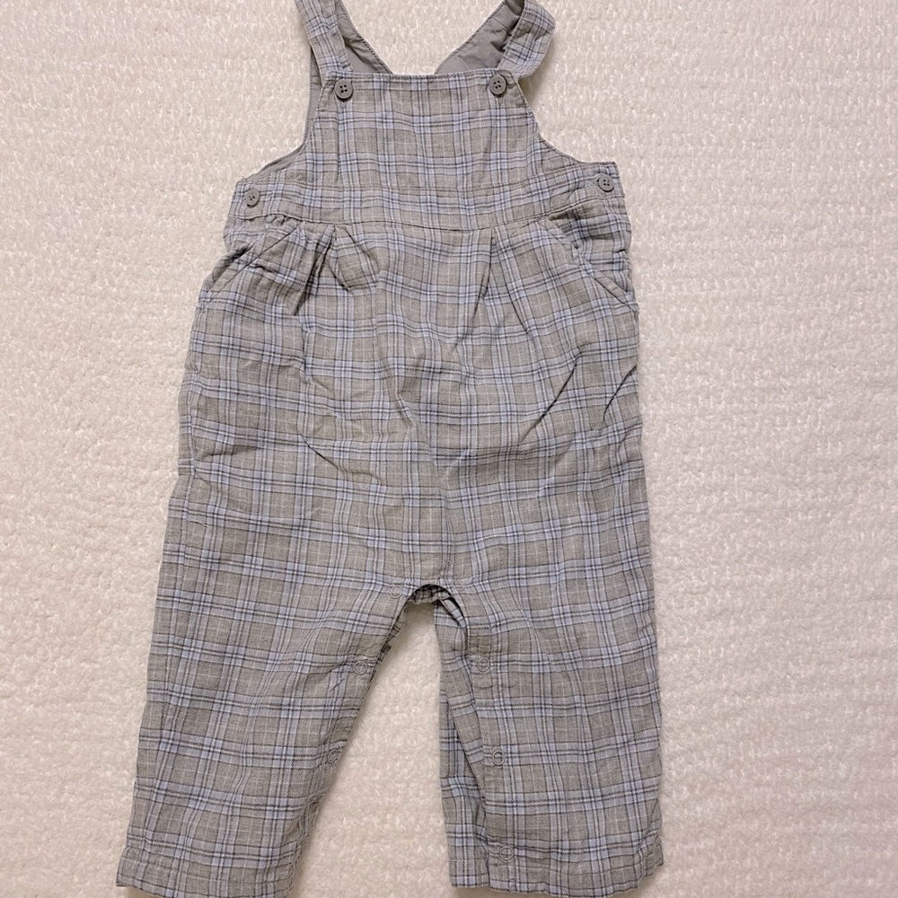 JANIE & JACK | Plaid Overalls Baby Boy